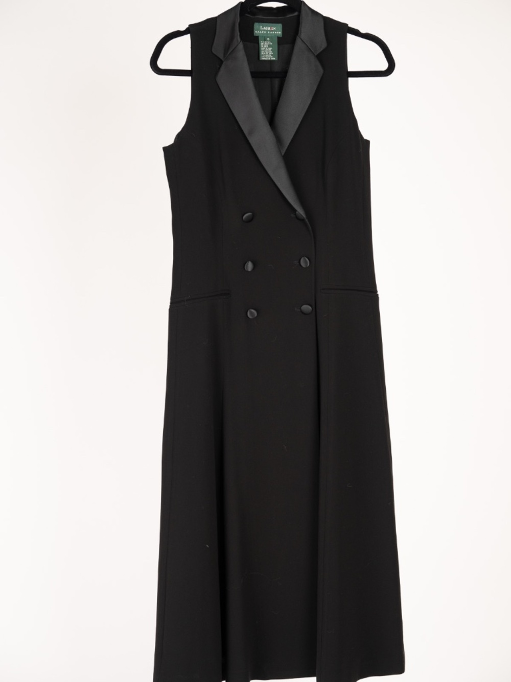 Ralph Lauren double breasted  tuxedo style  maxi dress size 6.